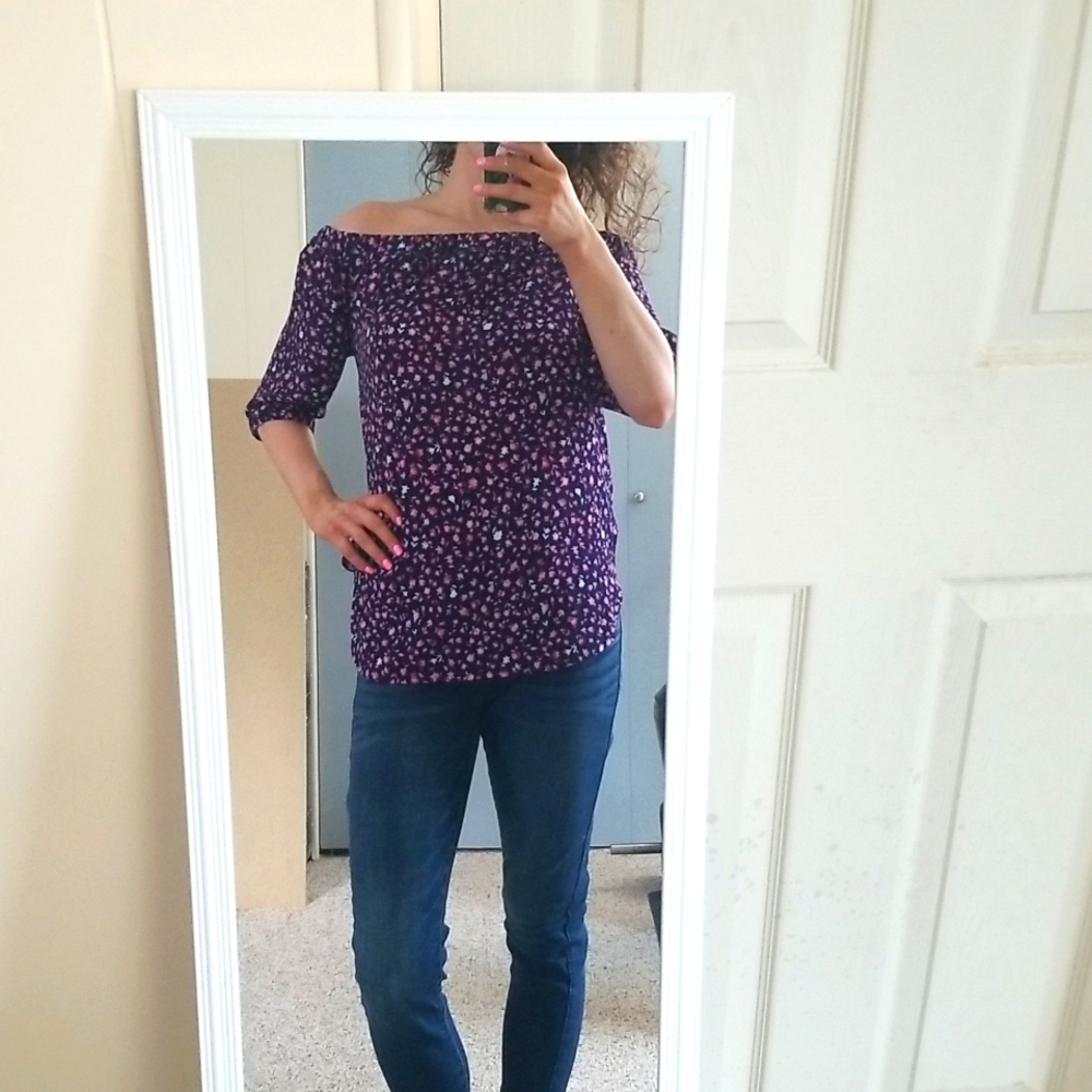 EUC Michael Kors Off the Shoulder Floral Print Top